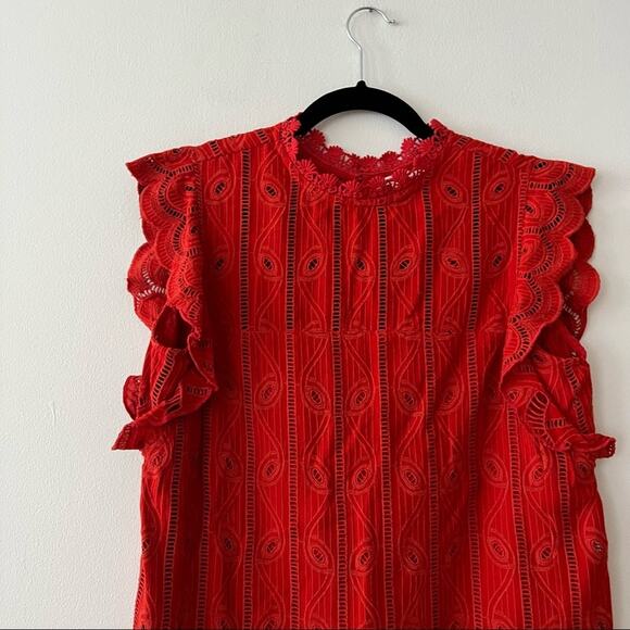 Anthropologie Tularosa Chetna Red Lace Tunic Dress - Picture 3 of 6